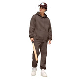 Coffee Color Thick Fleece Jogging Suit